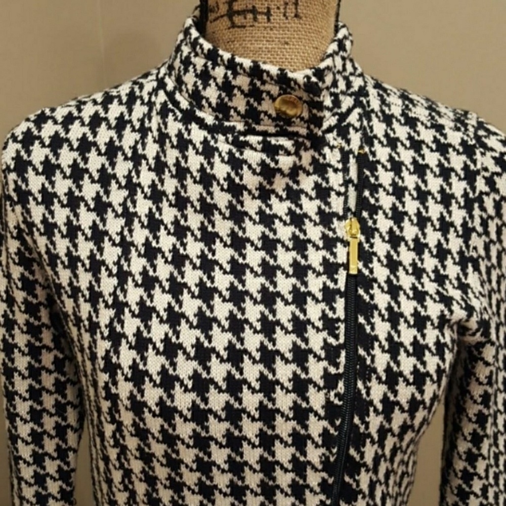 Chaps (M) dog tooth zipped blazer